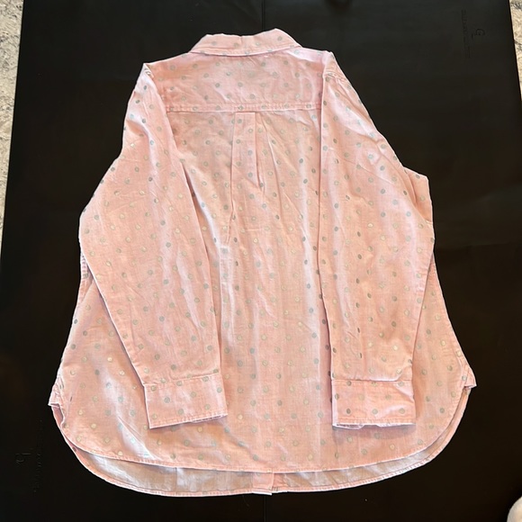 🎉Host Pick🎉Talbots Plus Petite Women’s Pink & Silver Polka Dot Shirt Size 1XP - Picture 4 of 12